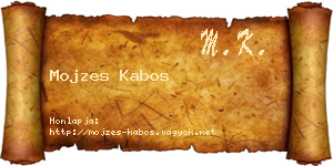 Mojzes Kabos névjegykártya